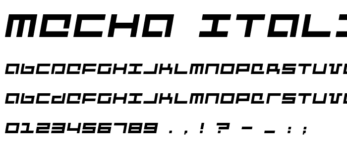 Mecha Italic font
